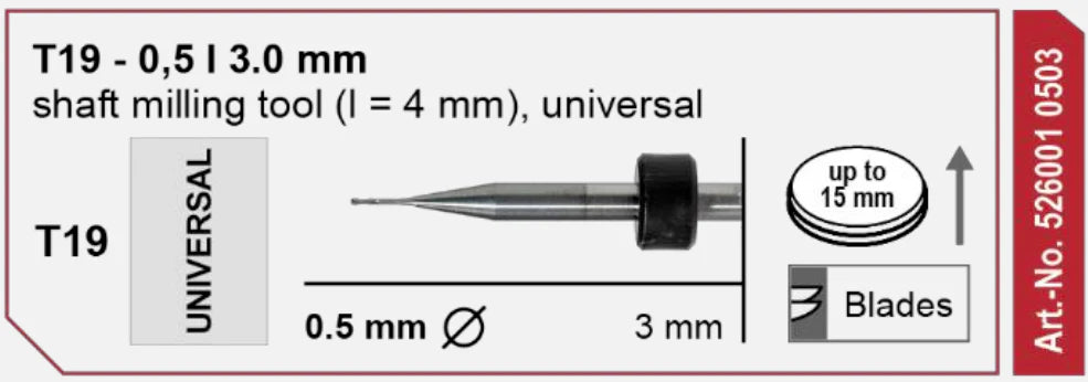 T19 Shaft Milling Tool, 0.5 | 3 mm Shank Imes-Icore