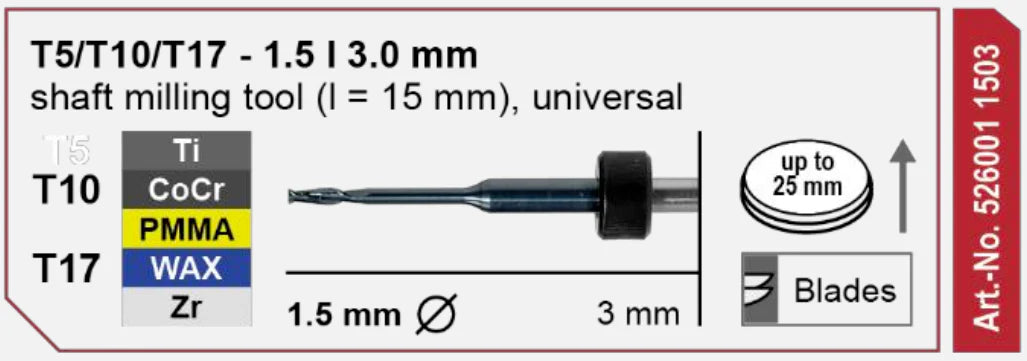 T5/T10/T17 Shaft Milling Tool, 1.5 | 3 mm Shank Imes-Icore