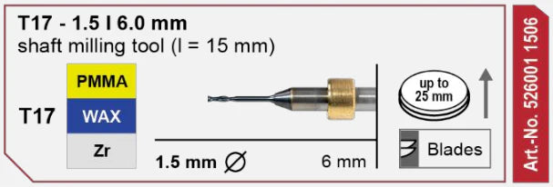 T17 Shaft Milling Tool, 1.5 | 6 mm Shank Imes-Icore