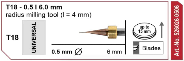 T18 Radius Milling Tool, 0.5 | 6 mm Shank Imes-Icore