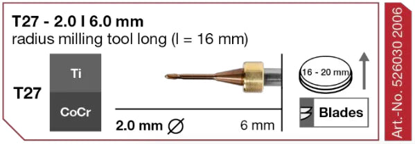T27 Radius Milling Tool, 2.0 | 6 mm Shank Imes-Icore