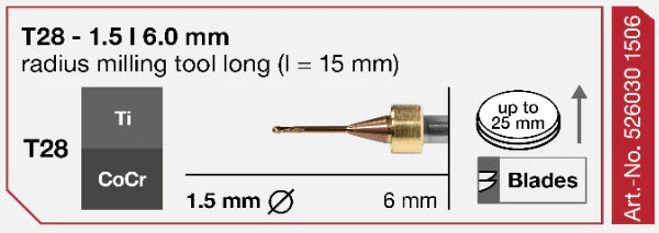 T28 Radius Milling Tool, 1.5 | 6 mm Shank Imes-Icore