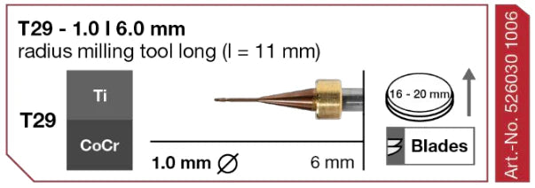 T29 Radius Milling Tool, 1.0 | 6 mm Shank Imes-Icore