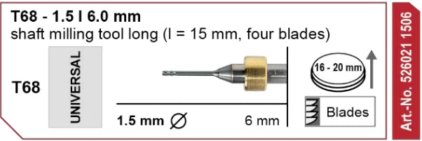 T68 Shaft Milling Tool, 1.5 | 6 mm Shank Imes-Icore