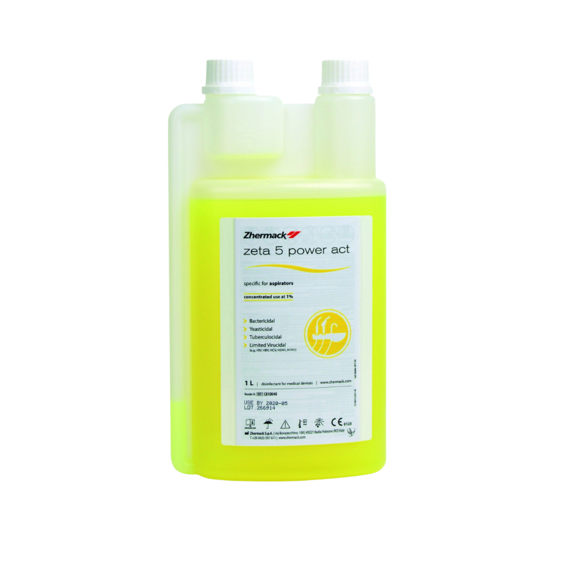 Zeta 5 Power Act 1000ml Zeta 3 Foam Alcohol Free Spray 750ml (Disinfectant for Suction) Zhermack