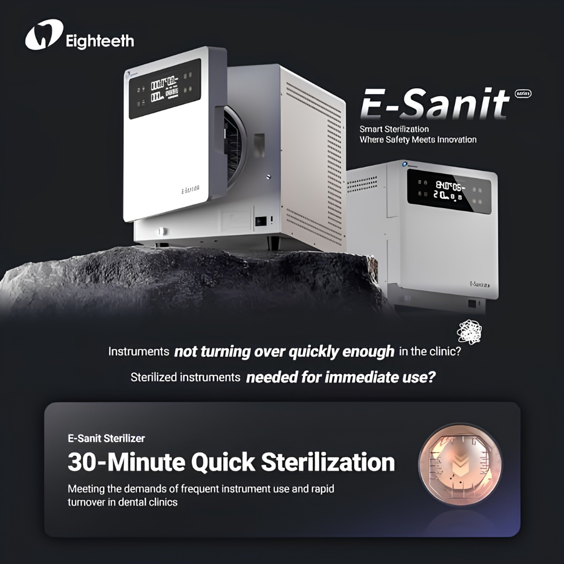 E-Sanit Smart Class B Steam Sterilizer Autoclave Advanced Sterilization Performance with Intelligent Control & Rapid Cycle Efficiency, 23 Liter